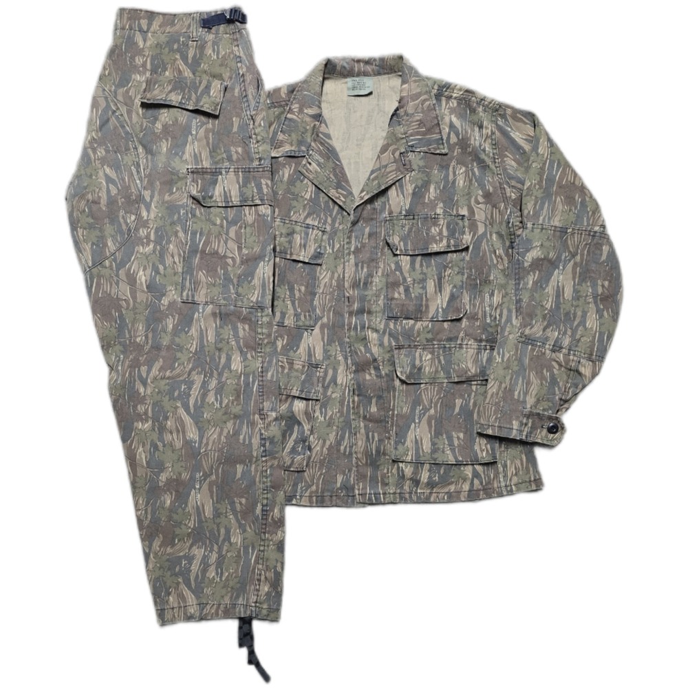 VTG 70s Vietnam Era Smokey Branch Camo Military Field Jacket Pants Set L/M 36x31